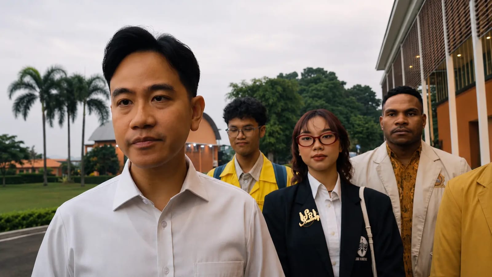 Wapres Gibran Rakabuming bersama mahasiswa saat kunjungan kerja di NTT.