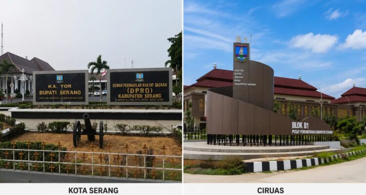 Kantor Bupati Serang di Kota Serang dan kawasan Puspemkab Ciruas Kabupaten Serang