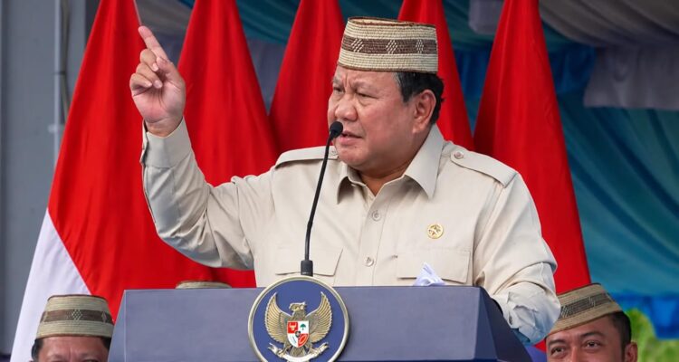 Prabowo Subianto berpidato pada PENAS Petani dan Nelayan XVII di Gorontalo.