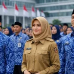 Aparatur Sipil Negara (ASN) mengikuti apel. Pemerintah menyiapkan tambahan Transfer ke Daerah untuk membantu 490 pemda membayar gaji ASN.