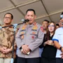 Kapolri Listyo Sigit Prabowo saat menghadiri Konsolidasi Akbar FSPMI di kawasan industri MM2100