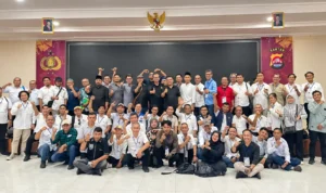 file_00000000c4c881fd9565ba072079c3d0 Peserta UKW PWI Banten Angkatan ke-28 berfoto bersama usai pelaksanaan uji