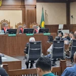 Suasana sidang perkara Febrie Adriansyah di Pengadilan Tipikor Jakarta terkait dugaan TPPU.