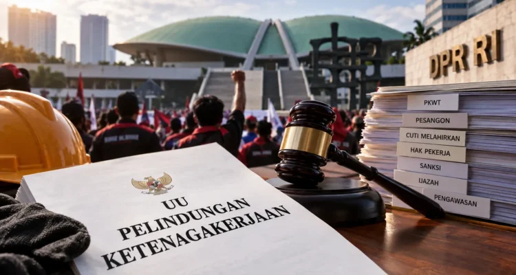 Ilustrasi UU Pelindungan Ketenagakerjaan dan perlindungan buruh