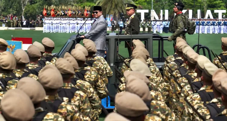 Presiden Prabowo Subianto saat mengikuti rangkaian HUT ke-81 TNI di Jakarta