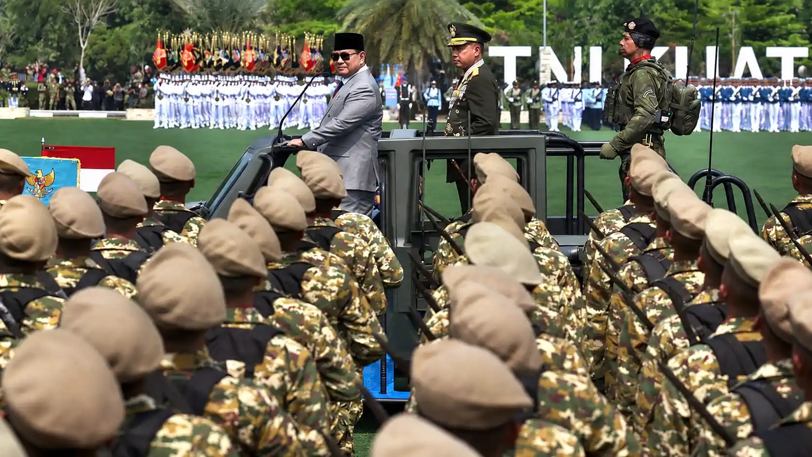 Presiden Prabowo Subianto saat mengikuti rangkaian HUT ke-81 TNI di Jakarta