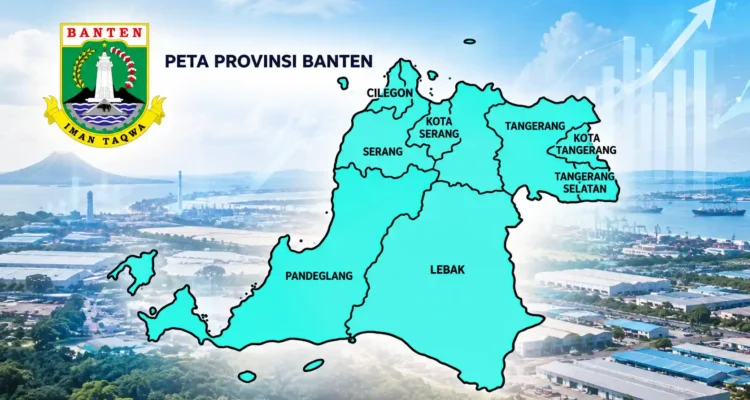 Peta Provinsi Banten dan delapan kabupaten kota dalam pertumbuhan ekonomi