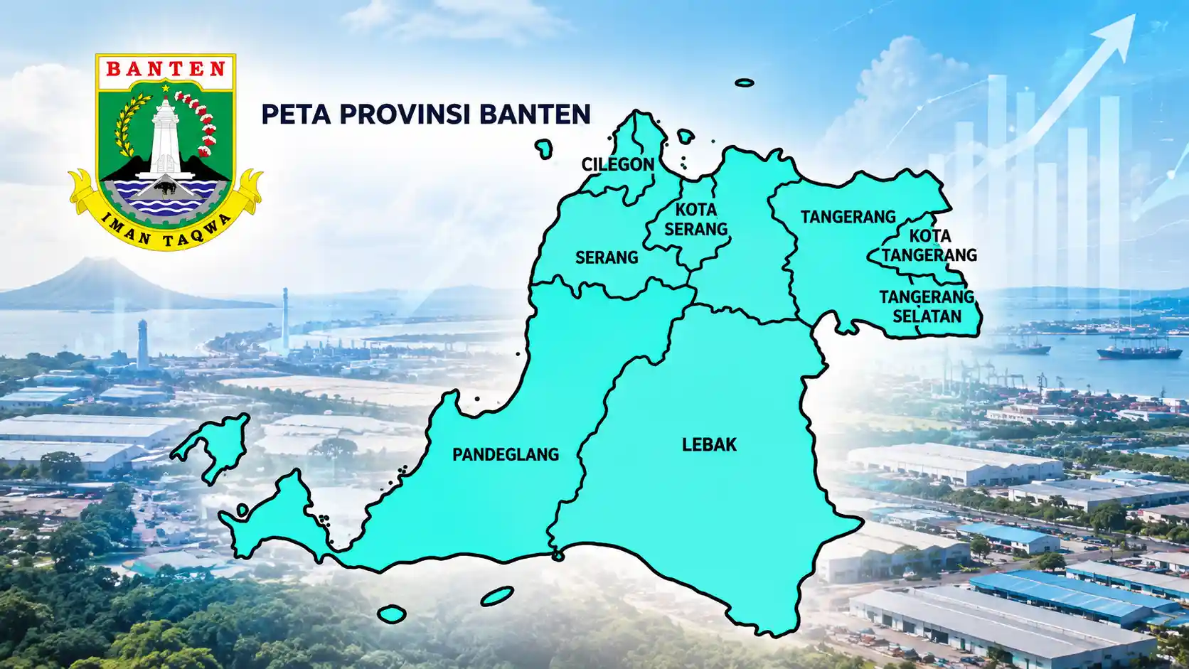 Peta Provinsi Banten dan delapan kabupaten kota dalam pertumbuhan ekonomi