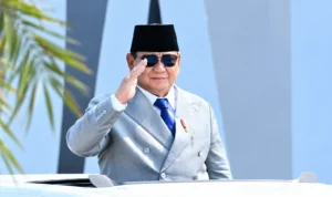 Prabowo Subianto saat peringatan HUT ke-81 TNI