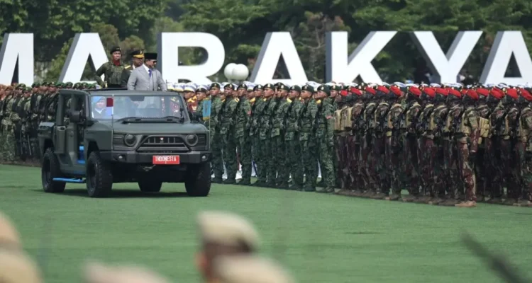 Prabowo Subianto menghadiri upacara HUT ke-81 TNI di Mabes TNI Cilangkap