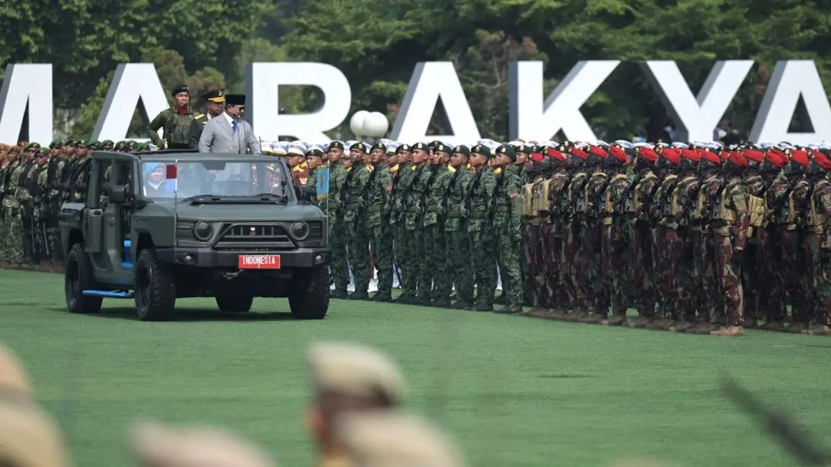 Prabowo Subianto menghadiri upacara HUT ke-81 TNI di Mabes TNI Cilangkap